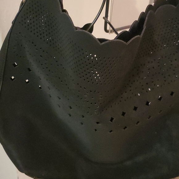 Punched leather Hobo Handbag - Picture 2 of 5